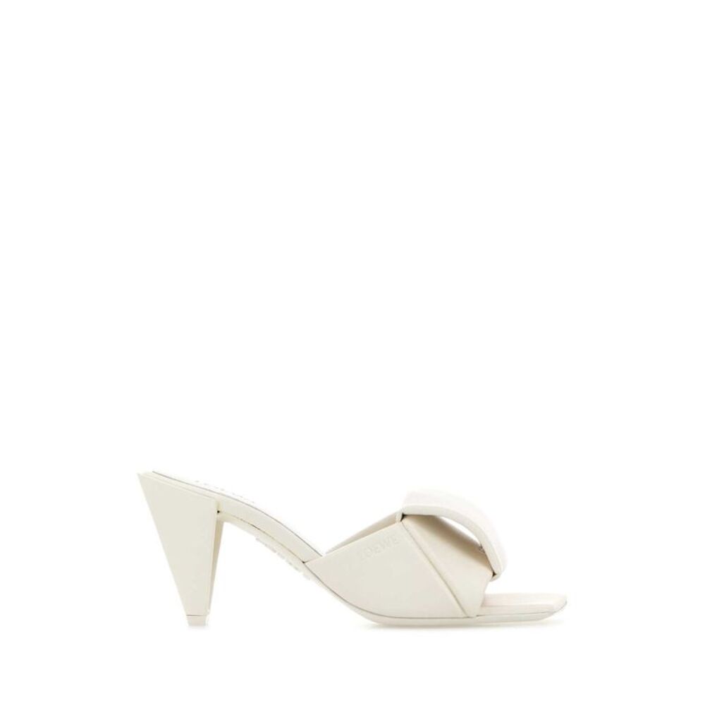 Loewe Women White Nappa Leather Origami Mules
